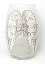 Stony Creek Angel Wings Bereavement Lighted Small Glass Vase, Choice of Style (Silver)