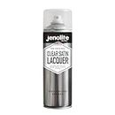 JENOLITE Clear Lacquer Spray Paint | SATIN | 500ml | Crystal Clear Finish for DIY, Trade, Automotive | Clear Varnish | Protects Surface & Paintwork from Corrosion, UV Damage | Non-Yellowing Sealer
