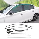 Car Accessories Black Titanium Window Strip Cover Trim For INFINITI Q50 14-2024