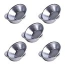 Set of 10 Muffin Cupcake Cups, Mini Pie Dishes Quiche Pie Tart Tins, Thicker Cake Cup Egg Tart Pudding Mould DIY Tools, Individual Round Pie Tins Non-Stick Coating Quiche Baking Moulds, Silver
