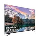 Cecotec Televisor QLED 70” Smart TV V1+ Series VQU11070+S. 4K UHD, Android 11, Sin Marco, Dolby Vision y Atmos, HDR10, Wide Color Gamut 96%, 2 Altavoces 12W y Subwoofer 12W, 2 Mandos, 2023
