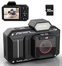 Omzer Digital Camera for Photography 48MP - 4K Vlogging Video Cameras with 2.8" Screen - Compact and Portable for Kids Teens Beginners - 18X Zoom Point & Shoot Camara - Include 32G Sd Card - Black