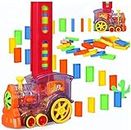 Braintastic Domino Train Set with 60 Pcs Premium Pack Dominoes with Light Sound Building Blocks Stacking Tile Game Toys for Kids