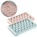 HomeyBasics® Round Ice Cube Tray with Lid - 33 Cavity Ice Moulds for Freezer Ice Ball Maker for Chilling Cocktail Whiskey | Ice Trays for Freezer - Multicolor