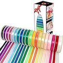 500 Yards Fabric Ribbon Satin Ribbon - 20 Rolls/20 Colours (10mm Wide) - Thin Ribbon for Crafting, Gift Ribbon for Presents, Balloon Ribbon, Gift wrap Ribbon on Cardboard reels, Ribbons for Crafts
