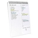 To Do List Notepad: With Multiple Functional Sections - 6.5 x 9.8" 60 Sheets - Spiral Daily Planner Notebook - Task CheckList Organizer Agenda Pad for Work - Note and Todo Organization