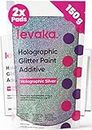 Glitter for Paint [5.3oz] – Holographic Silver with 2 x Buffing Pads – Glitter for Painting Walls for Luminous Paint Finish on Interior or Exterior Walls, Ceilings, and Wood - Glitter Paint Additive