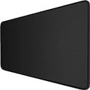 Large Extended Gaming Mouse Pad with Stitched Edges, (31.5X15.7In) Durable Non-Slip Natural Rubber Base, Waterproof Computer Keyboard Pad Mat for Esports Pros/Gamer/Desktop/Office/Home-Black