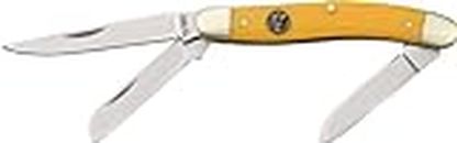 Frost Stockman Yellow Folding Knife,Clip/Sheepsfoot/Spey Blade, Yellow Composition Handle CCK-509Y
