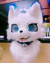 Fursuit Long Fur Husky Fox Mascot Head Party Halloween Fur Cosplay (Head) 49#