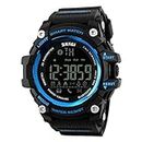 SKMEI 1227 Bluetooth Digital Smart Sports Watch Blue With Health Fitness and Sport Activity Tracker Compatible with IOS, Android, Apple iphone 7, 3G, 4G Smart Phones, All Mobiles