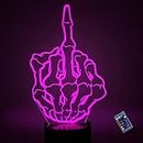 Optical Illusion 3D Middle Finger Night Light 16 Colors Changing USB Power Remote Control Touch Switch Decor Lamp LED Table Desk Lamp Brithday Children Kids Christmas Xmas Gift