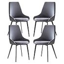 LGESR Modern Dining Chair Kitchen Dining Chairs Set of 4,Water Proof PU Leather Side Chair with Carbon Steel Metal Legs for Home Commercial Restaurants (Color : Dark Gray)