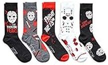 Hyp Friday the 13th Jason The Day Everyone Fears Men's Crew Socks 5 Pair Pack, Multi, 6-12