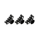 Accessher Acrylic Material Daily and Casual Wear Geometric Shape Design Shiny Black Colour Small Size Hair Butterfly Clips/Hair Claw Clips Pack of 3 for Women