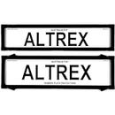 Altrex Number Plate Protectors - Ultimate Premium Black No Lines W Swing Clip 6NLP