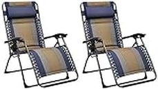 Amazon Basics Padded Zero Gravity Chair- Alloy Steel,Blue, 2 Pack