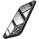 TENDLIN Crystal Clear Funda iPhone 11 Pro MAX, Carcasa Protectora Anti Choques con PC Transparente Duro Panel Posterior y Marco de TPU Suave [Nunca-Amarillo] Slim Case - Negro