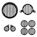 Globe Auto Parts Motorcycle Grill for Royal Enfield Bullet Classic 350 (Black) -Set of 8