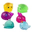 Glitter Mochi Toys Cute Scented Squishys for Kids Kawaii Mochi Animal Stress Relief Toys Decor Party Favors Thanksgiving Christmas Halloween Kid Gifts (Style A(6 Packs))