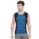 Sporto Men's Pure Cotton Multipurpose Gymvest with Contrast Side Pannel