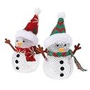 Beaupretty 2Pcs Christmas Led Snowman Light up Acrylic Snowman Lighted Snowman Decorations Tabletop Xmas Centerpieces