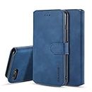 UEEBAI PU Leather Case for iPhone 6 Plus iPhone 6S Plus, Vintage Retro Premium Wallet Flip Cover TPU Inner Shell [Card Slots] [Magnetic Closure] Stand Function Folio Shockproof Full Protection - Blue
