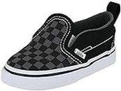 Vans Kids Slip-On V (Infant/Toddler) Boys Shoe ((Checkerboard) Black/Pewter, Medium, Numeric_10)