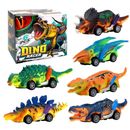 Racing Dinosaurs 6 Pc Racer Dino Car Pull Back Mini Figures Racing Dino's