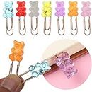 10 Pcs Metal Paper Clips, Rainbow Bear Memo Clips Kawaii File Clips Candy Colors Stationery Supplies Cute Clips Office Supplies School Present Wedding Decoration Cute Bookmarks Design for Students