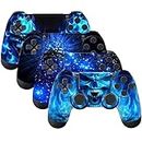 SubClap 4 Packs PS4 Controller Skin, Vinyl Decal Sticker Cover for Playstation 4 Wireless Controller (Shing Blue)
