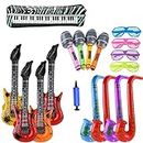 ZCOINS 18PCS Inflatable Guitar Saxophone Microphone Glasses Balloons Musical Instruments Accessories for Party Props Party Decorations Balloons-Random Color