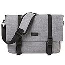 Messenger Bag,VASCHY Water Resistant Slim Crossbody Laptop Shoulder Bag for Men Women Lightweight Satchel Fits 14in Laptop for Work,School,Office Gray