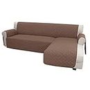 Easy-Going Sofa Slipcover L Shape Sofa Cover Sectional Couch Cover Chaise Lounge Slip Cover Reversible Sofa Cover Furniture Protector Cover for Pets Kids Children Dog Cat (X-Large,Brown/New Brown)