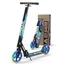 APOLLO Scooter with LED Light - Kids, Teens and Adult Scooter Large Wheel - Kick Scooter LED Light Scooter - Light Up Wheels - 3-Secs Folding Kick Scooter with Big Wheels (XXL) - Adult Kick Scooter