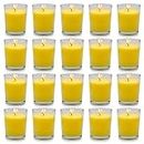 Small Citronella Candles Outdoor and Indoor Soy Wax Votive Candles for Party Dinner and Camping - 12 Hours Burn Time, Set of 20
