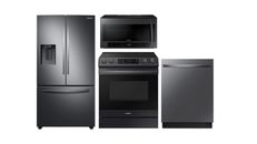 SAVE $680 - SAMSUNG - Black Stainless - 4 Piece Kitchen Package (Electric Range)