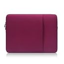 15 Inch Laptop Sleeve Case for 2024 2023 M3 M2 Chip MacBook Air 15.3 inches A3114 A2941 Memory Foam Portable Carrying Travel with Stainless Steel Zipper Polyester Velure Lining Accessories(Red)