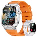 Smartwatch Reloj Hombre Función Teléfono (4,9cm/1,96 Pulgadas) Android iOS Acero Naranja