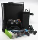 Microsoft Xbox 360 Console Bundle ELITE 120GB Black - 3 RANDOM GAMES - TESTED!