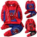 Kids Boys Spiderman Clothes Tracksuit Hoodies Top Joggers Coat Pants Set Outfits