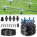 HIRALIY 166FT Quick-Connect Drip Irrigation Kit with Adjustable Fan-Shaped Emitter, Garden Watering System for Plants Vegetable Garden, Saving Water Automatic Irrigation Equipment for Raised Bed