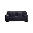 DIGJOBK Housse Canapé Solid Color Sofa Cover Elastic Cover Sofa Living Room Furniture Decorative Sectional Sofa Covers Recliner Chair Cover(Color:Black,Size:Large145-185)