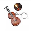 NYTRYD Violin Shaped Keychain Musical Instrument Car Keyrings Metal Plastic Inflatable Cigarette Lighter Smoking Gadgets Lighter (Gas not Included)