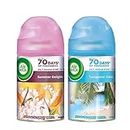 Air Wick 250 ml (Pack of 2) - Vanilla & Muskmelon (Summer Delights) & Sea wood and Driftwood (Turquoise Oasis), Freshmatic Automatic Air Freshener Refill | 2600 Sprays Guaranteed | Automatic Room Freshener, Bathroom Freshener and Room Spray|Premium Assorted Fragrances Brand: Air Wick