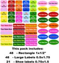 Camp Pack Waterproof Name Labels. Personalized Stick On Clothing Labels