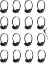 PAQUETE DE 16 auriculares a granel para aulas niños estudiantes en oreja desechables oreja negra