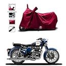 DUFFEL�-Two Wheeler Body Cover Used for Royal Enfi Bullet 350 BS6 Cover Dust Proof/UV Protection/Indoor/Outdoor and Parking (Maroon Color)