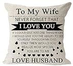 Anniversary Birthday to My Wife I Love You You are Special to Me Love Husband Cotton Linen Square Throw Waist Pillow Case Decorative Cushion Cover Pillowcase Sofa 18"x 18"