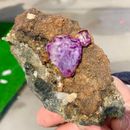 347G  Natural purple cubic fluorite crystal cluster mineral sample